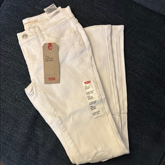 Levi's White Skinny Jeans Full-Length Denim - Picture 1 of 4